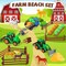 Summer Beach Toys, 45Pcs Farm Playset, Collapsible Sand Toys with Sand Buckets and Tractor Toy Set, Sand Castle Building Kit, Farm Toys, Animal Toys, Mesh Bag, Travel Beach Toys for Kids Ages 4-8